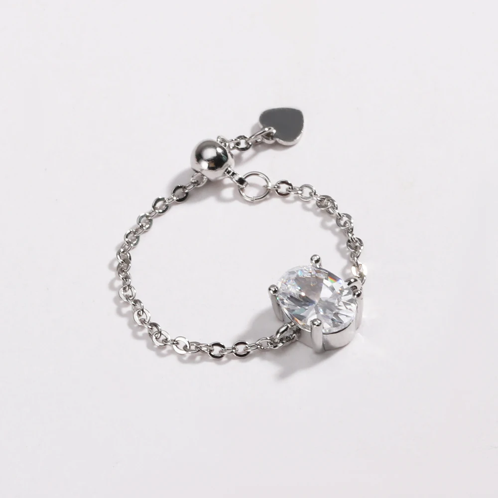 Adjustable Bling Tiny Delicate Oval Shape Colors Ring for Women