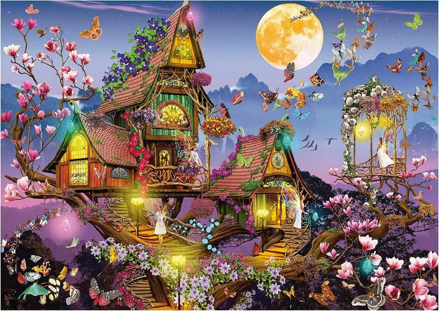 Jigsaw Puzzles for Adults 1314/520/120pcs Elf House Wooden Puzzles for Gameroom Bedroom Home Decor Birthday Party Gift