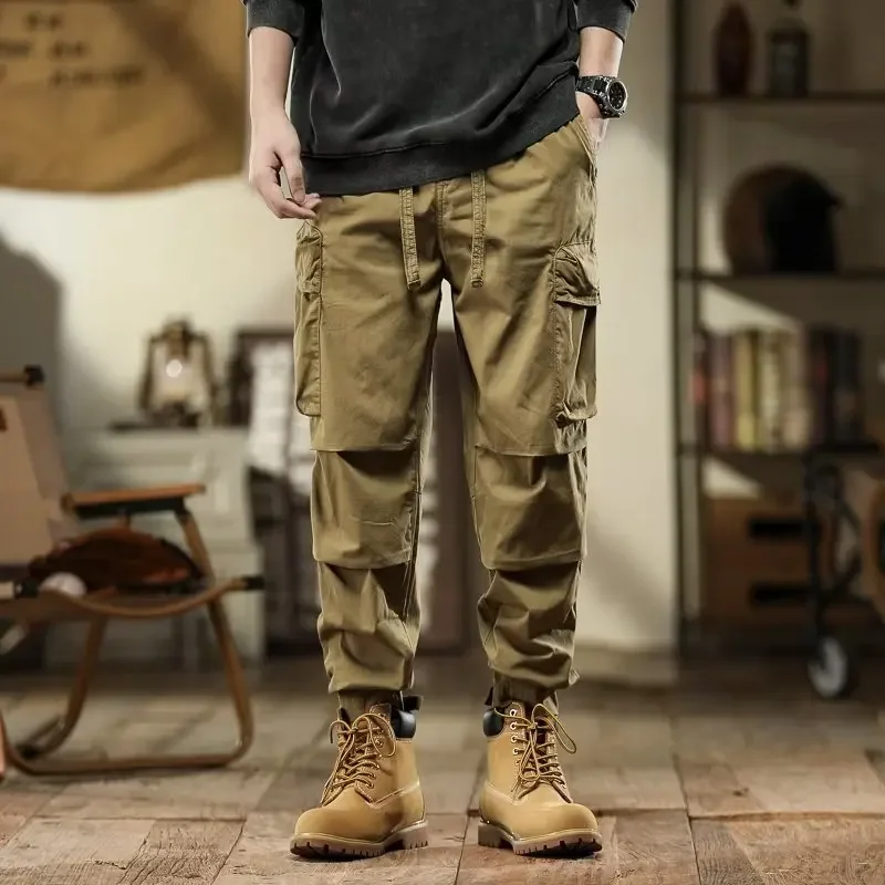 Multi-pocket Straight-leg Casual Pants Fashionable Urban Style For Young Men's Wear Military Travel Day Pants Trendy