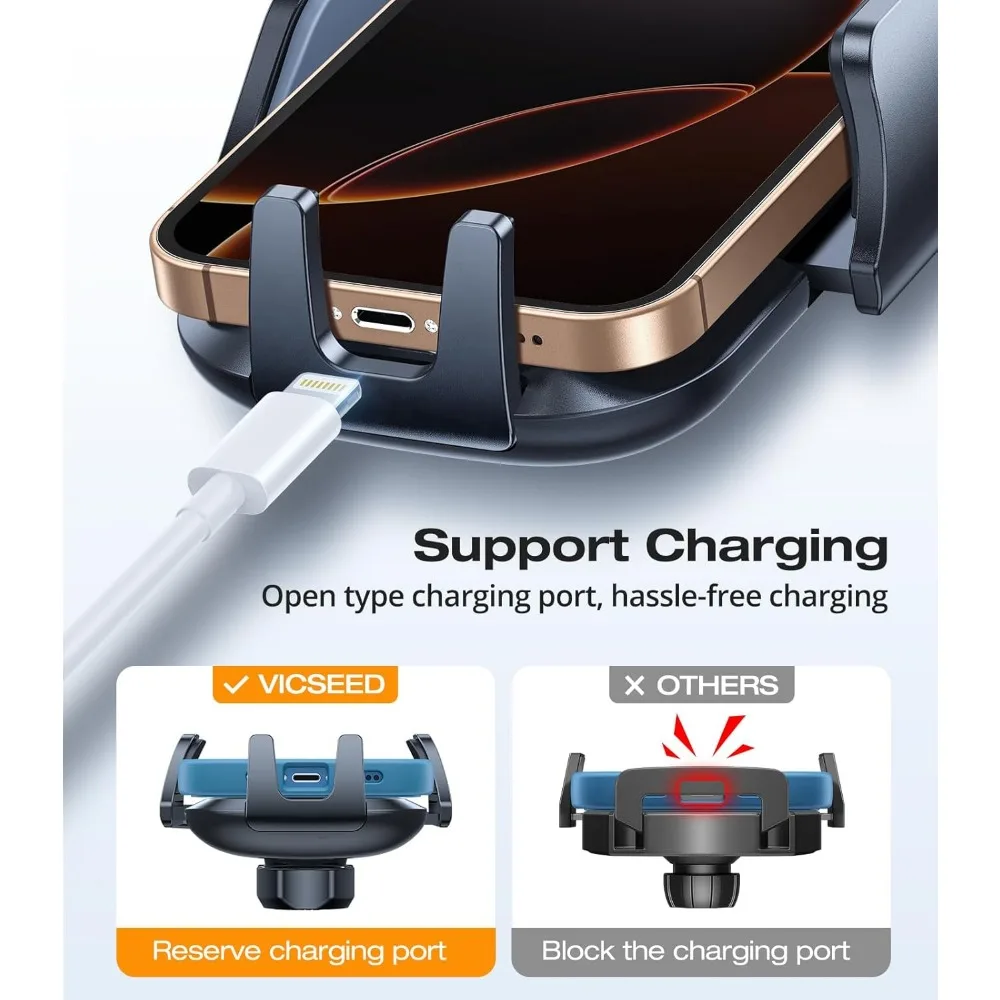 Wytrzymały uchwyt samochodowy na telefon w stylu militarnym, ulepszony metalowy uchwyt antywibracyjny do gniazdka CD i kratki wentylacyjnej, kompatybilny z grubymi etui.