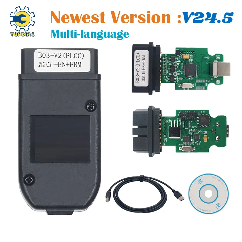 

Newest V24.5 VCDS for VAGCOM Scanner HEX V2 Obd2 USB Interface Unlimited VINs Car Diagnostic Cable Tools Multi-language