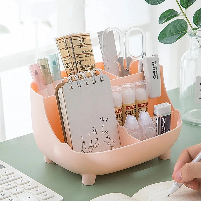 

Creative 6 Gird Desktop Organizer Pen Holder Multifunctional Desk Makeups Pencil Storage Stand Box School Office Stationery