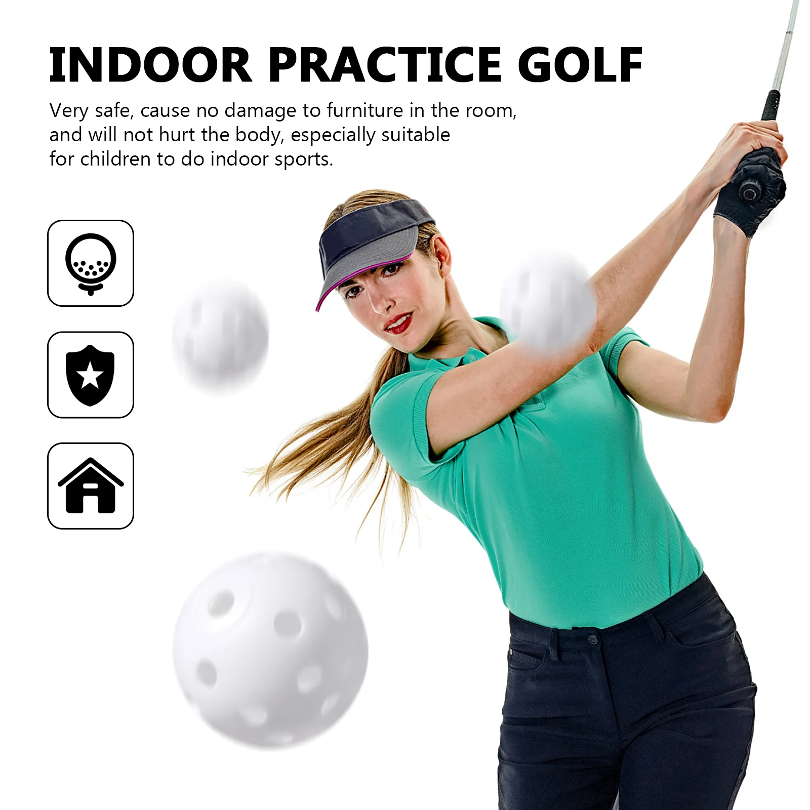 Professional Golf Balls Durable Training Practice Perforated Small Lightweight Sports Toy