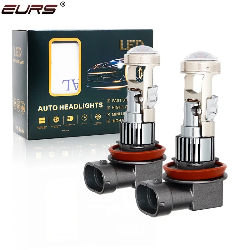 

2pcs H7 H11 LED Headlight Mini Lens Projector H8 H9 9005 HB3 9006 HB4 Auto Fog Light Canbus Bulb For Car/Motor 12V 20000LM 6500K