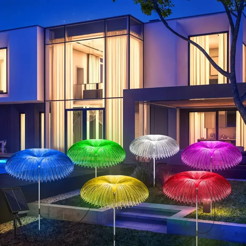 LED Solar Jellyfish Garden Lights Outdoor Waterproof Christmas Ornaments Yard Balcony Lawn Decoration Solar Powered Flowers Lamp