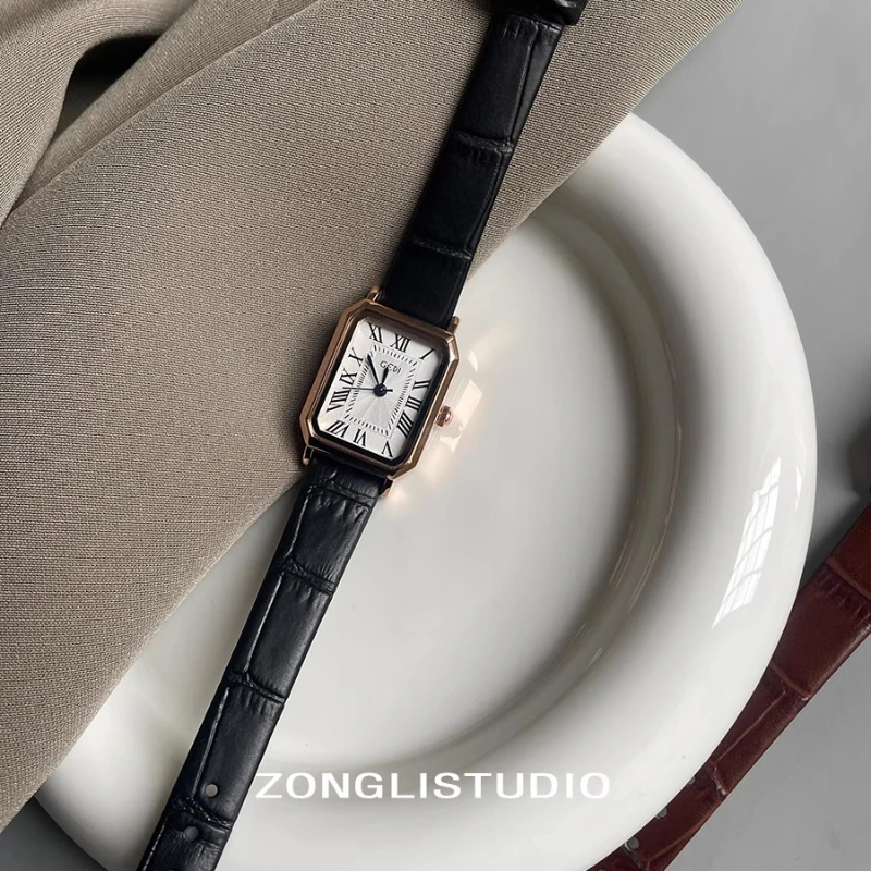 Fashion Rectangle Quartz Wrist Watch for Women Luxury Brand Roman Dial Leather Strap Ladies Watches Clock Reloj Mujer