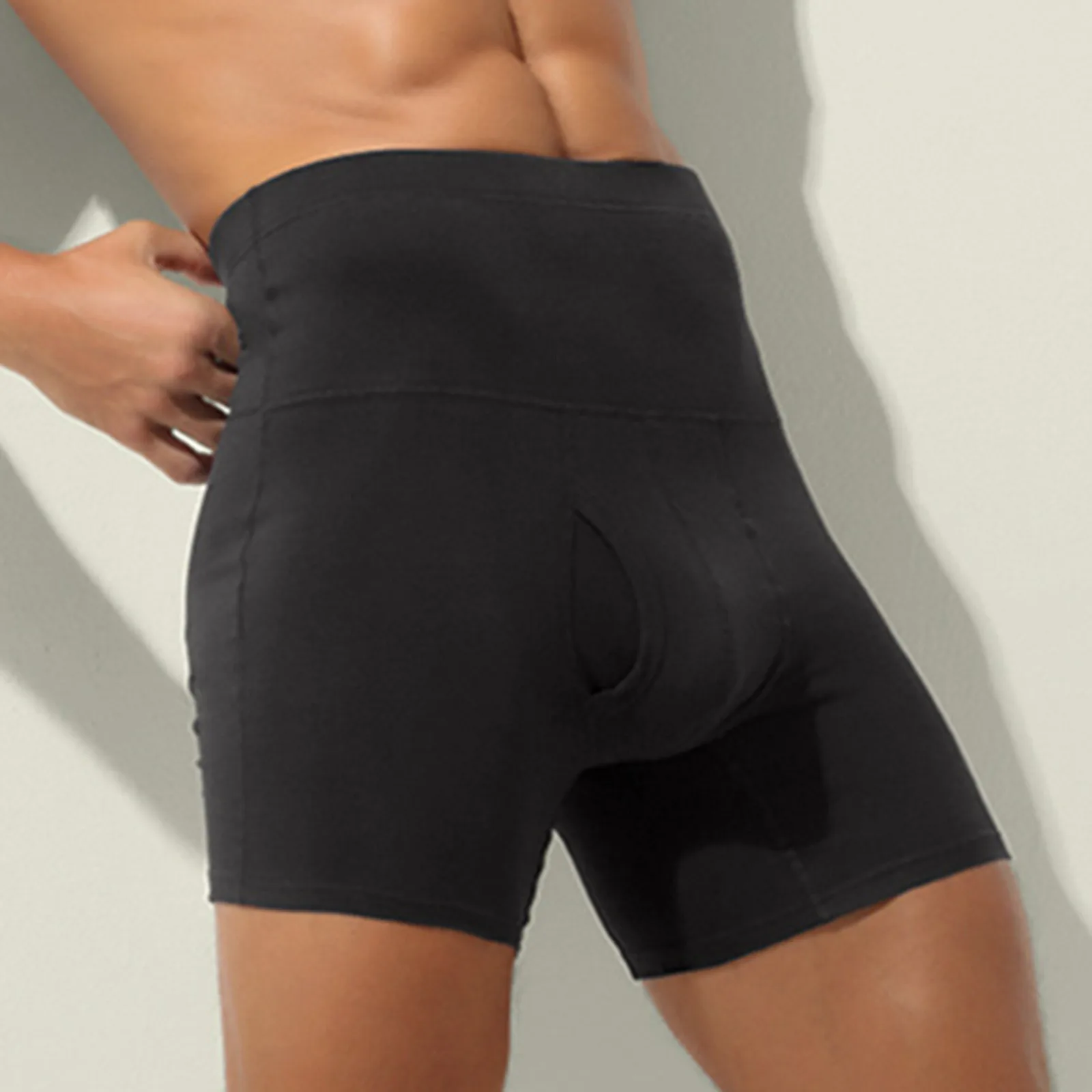 Long Leg Men Panties Boxer Of Tall Waist Belly In Warm Sports Pants Are Pure Color Comfortable Pants Underwear Sexy Homme Hot