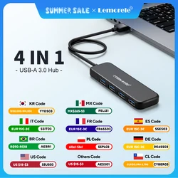 Lemorele USB HUB USB 3.0 Adapter 4 Ports Type A HUB OTG Adapter High Speed Data Transmission for Laptop Computer Accessories