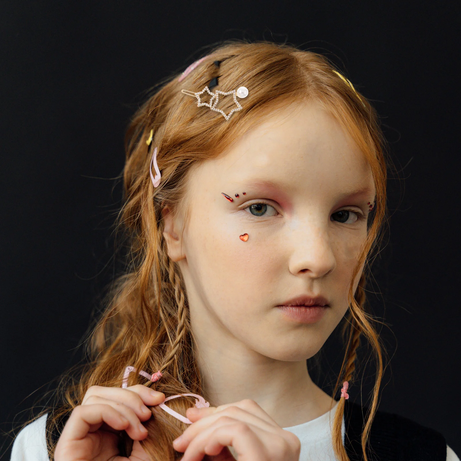 

Metal Star Hair Clips with Rhinestones Imitation Pearls Elegant Hair Pins for Casual Formal Occasions Stylish Star Accessories