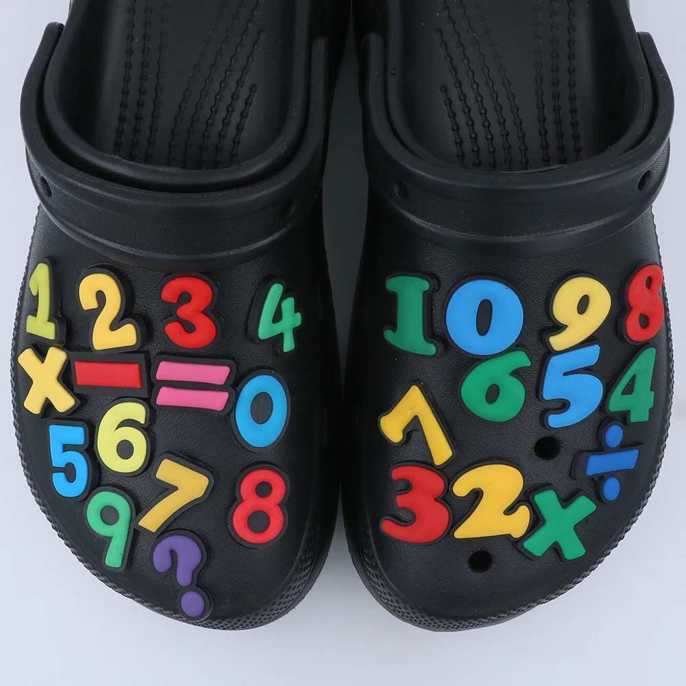 Shoe Крокросы Джиббитц Accessories Charm Colorful Number Operator Shoe Decorations Buckles Zero To Nine Slipper Ornament Gift