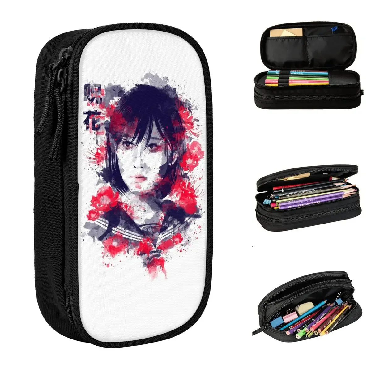 Horror Game Silent Hill F Pencil Case Cute Hinako Shimizu Pen Holder Bag Student Big Capacity Students School Gift Pencilcases