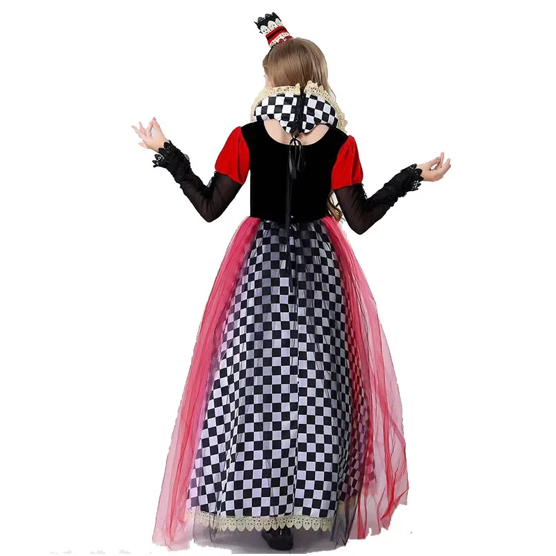 EE01 Peach Heart Queen COS disfraz de Halloween Las aventuras de Alicia en el país de las maravillas Disfraz de actuación de Reina Roja Disfraz Io0!