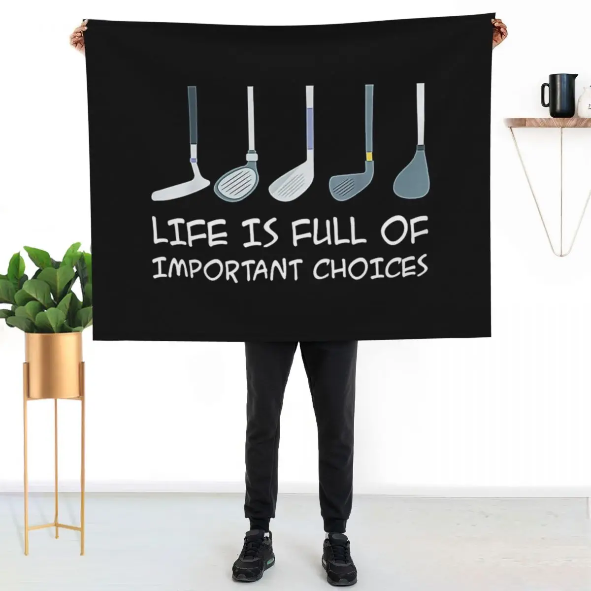 Funny Life is Full Of Important Choices Golf Gift T-Shirt T-Shirt Throw Blanket christmas gifts Furrys Travel Soft Big Blankets