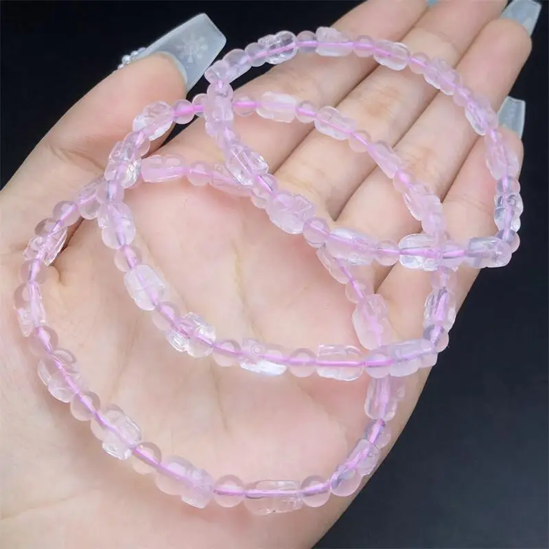 

5-6MM Natural Rose Quartz Pixiu Bracelet Women Men Handmade Stretch Rope Bracelet Luxury Jewelry Energy Healing Gift 1PCS