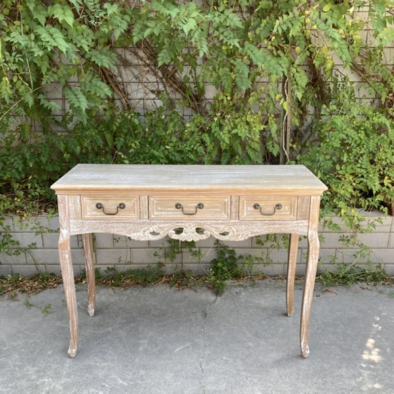 

Foreign trade export ins do old American country French retro desk carved porch table dressing table