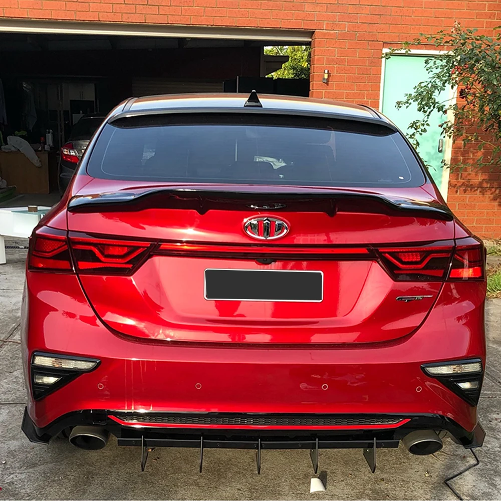For Kia K3 Cerato Forte Sport GT 2019 20 21 22 R Style Design Rear Trunk Lid Car Spoiler Wing FRP Black Carbon Fiber Material
