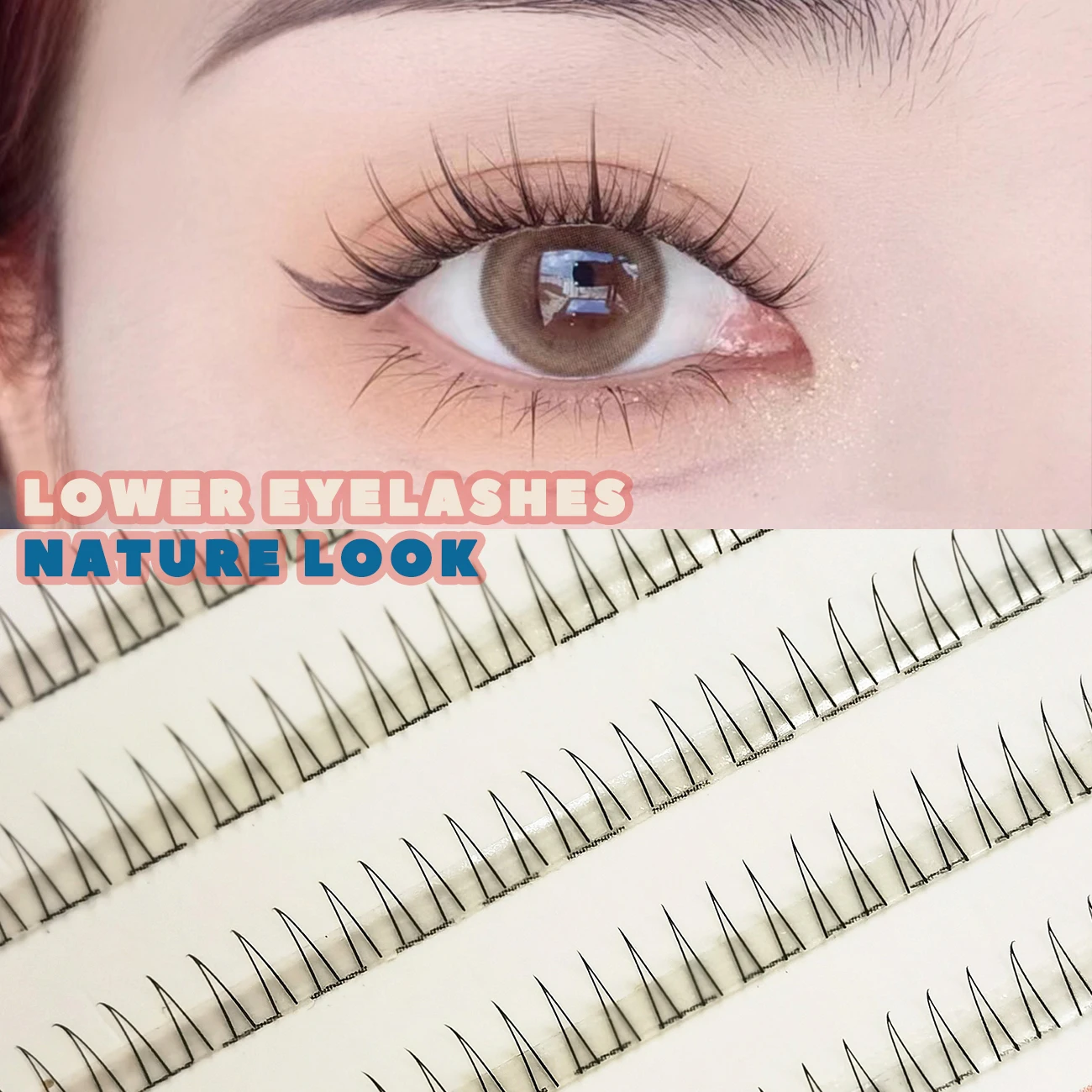 

V-Shaped Clusters Fake Lower Eyelash 5/6/7mm Fairy Segmented Lashes Extension Natural Easy Grafting Makeup Extension Tools