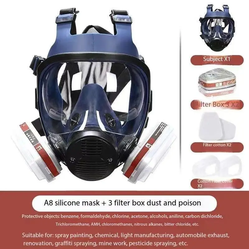 

Seven-in-One Protective Mask, Welding Protection, Double Filtration, Safety Anti-Toxic Mask