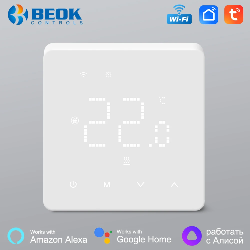 Beok Tuya Floor Heating Wifi Thermostat Smart Thermoregulat Programmable Touch Screen Works with Google Home,Alice,Alexa