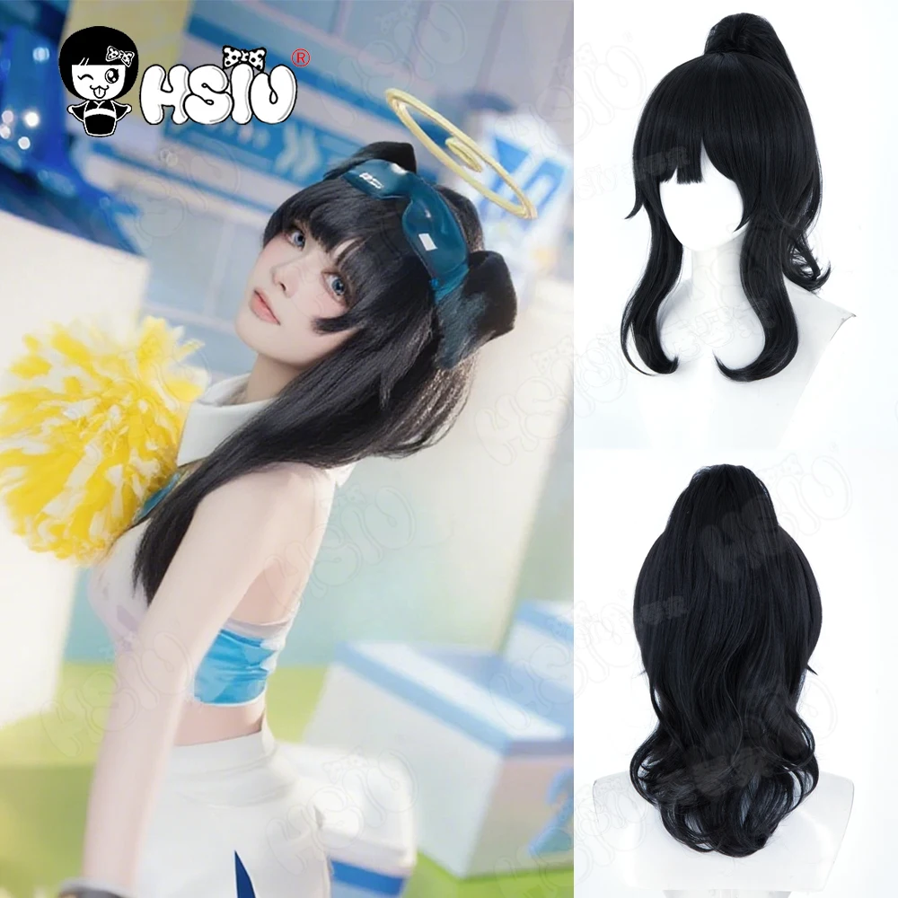 

Nekozuka Hibiki Cosplay Wig Fiber synthetic wig「HSIU」50CM Black Short Wig+Wig cap Game Blue Archive Cosplay Wig