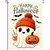 Halloween Ghost Boo Garden Flag 12x18 Vertical Double Sided Black Bat Cute Boo Decorative Halloween Happy Holiday Outside De jjp