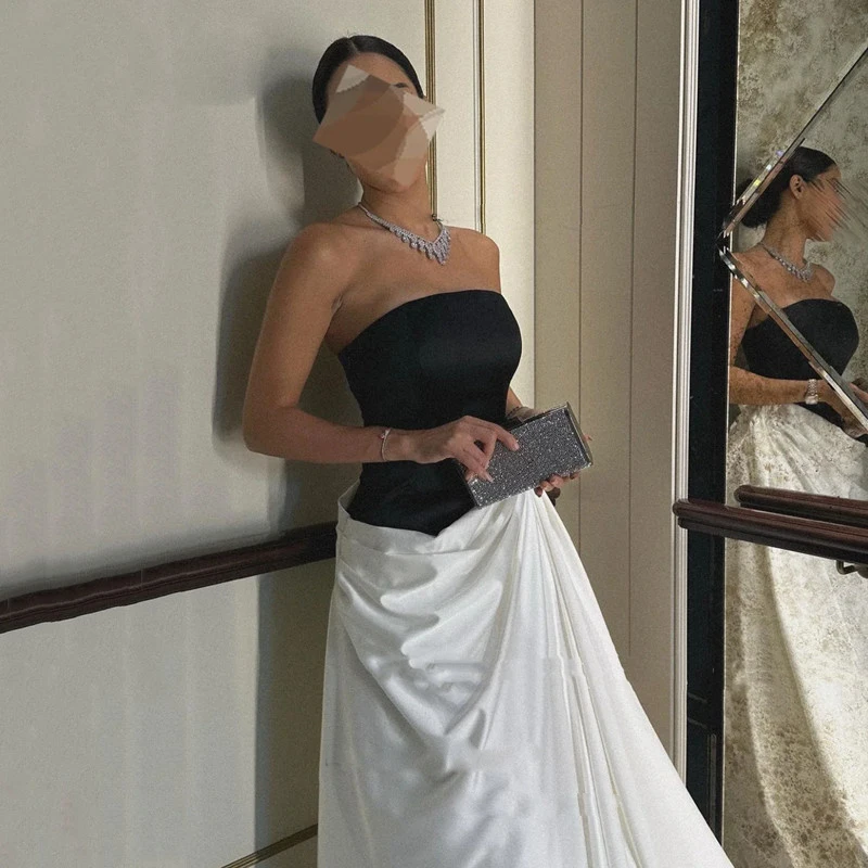 High-end Party Dresses A-Line Strapless Backless Slim Trailing Gowns for Party Pageant Prom Cocktail Evening Gowns