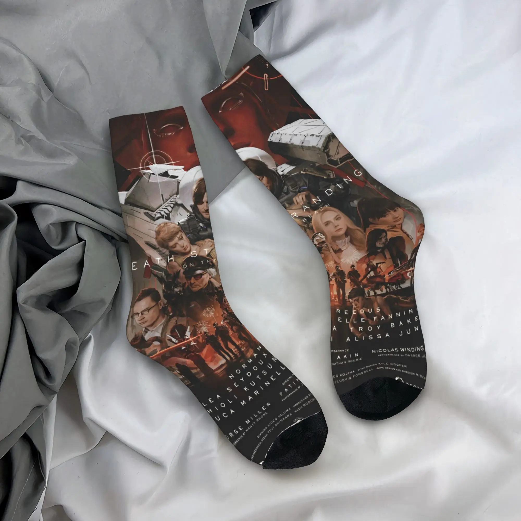 남성 양말 Death Stranding 2 On The Beach 스타킹 항균 중간 부드러운 양말 겨울 패션 디자인 러닝 양말