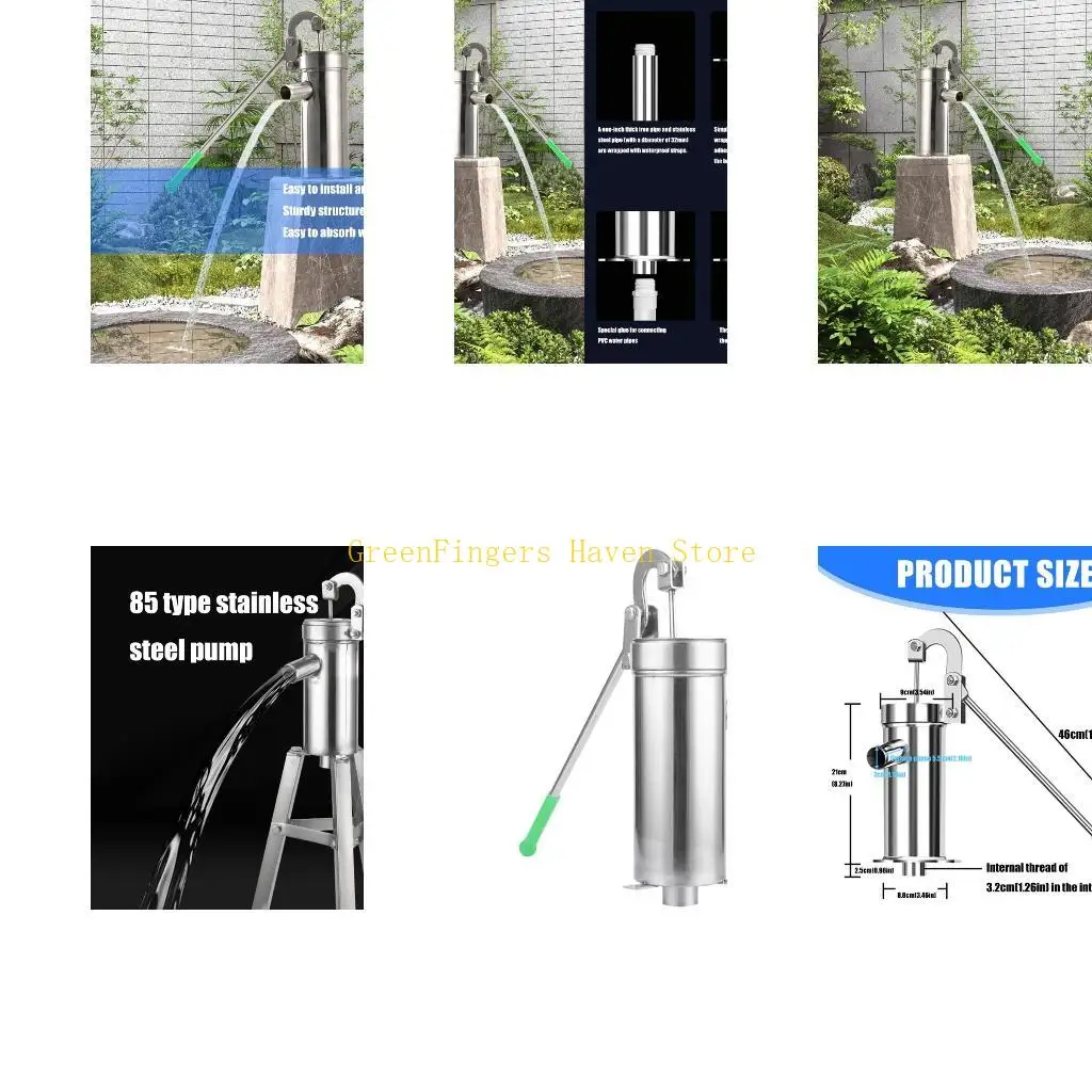 F68D Rusts Resistant Hand Operated Water Pump for Lawn Care Household Groundwater Use