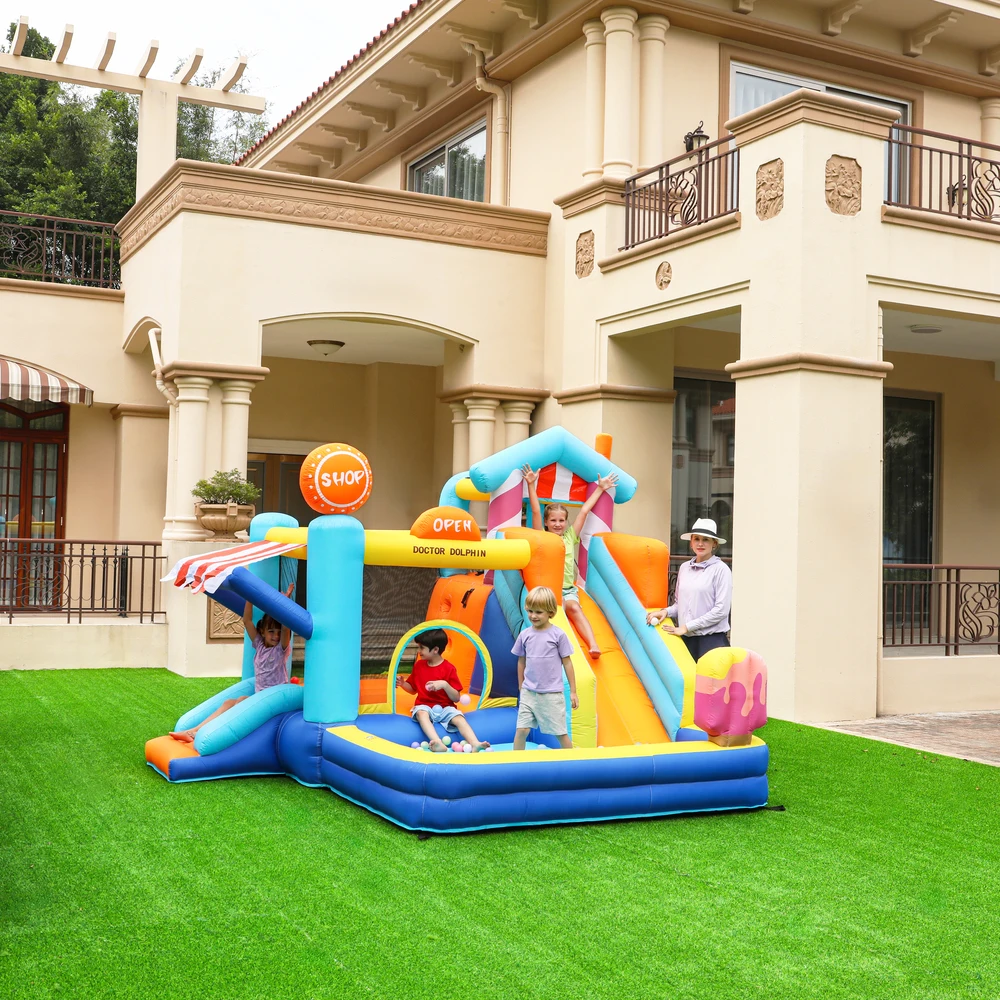 Kids Outdoor Bounce House - Zabawny dmuchany domek do skakania dla
