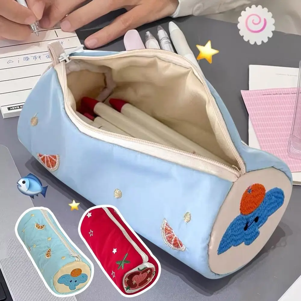 Cute Ins Style Pen Bag Dumbo Large Capacity Stationery Box Embroidery Storage Bags School Office