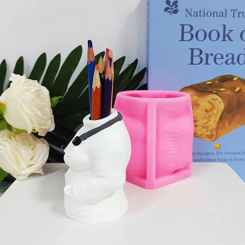Medical Uniform Stethoscope Pen Holder Flower Pot Silicone Mold DIY Cement Plaster Succulent Planter Mold Doctor Nurse Human-Shaped Flower Vessel Handmade Casting Mold