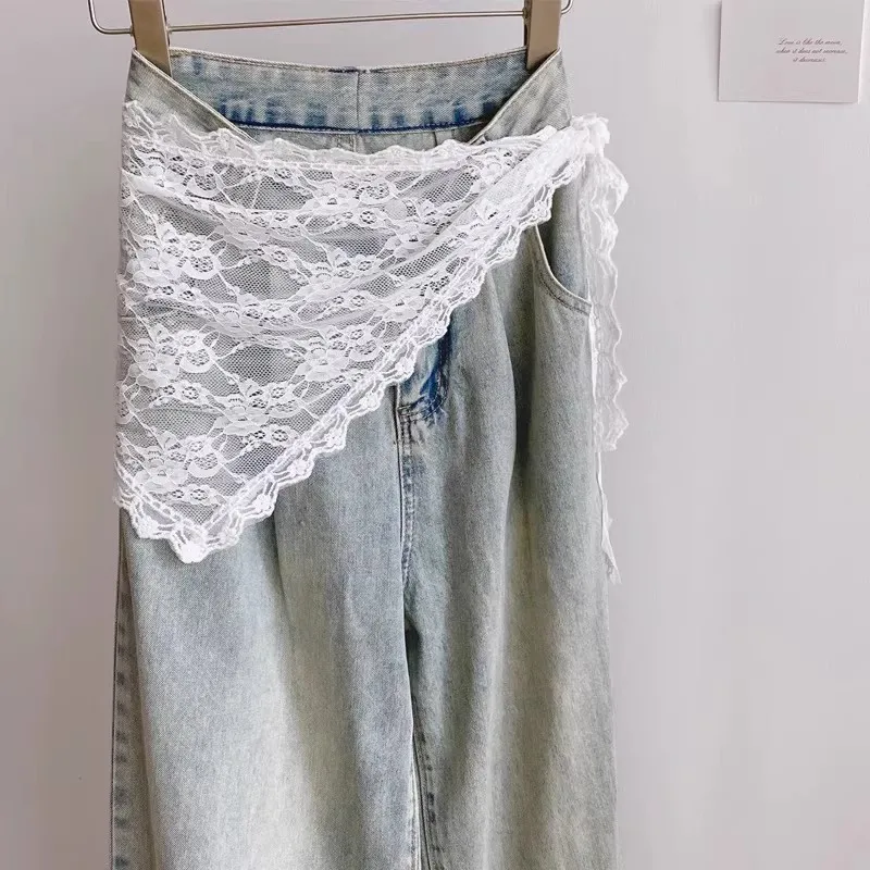 

Frilly Cute Lace Bandana Scarf Convertible Triangle Head Wrap Waist Chain Belt Accessory for Sexy Women Trendy Aesthetic Outfit
