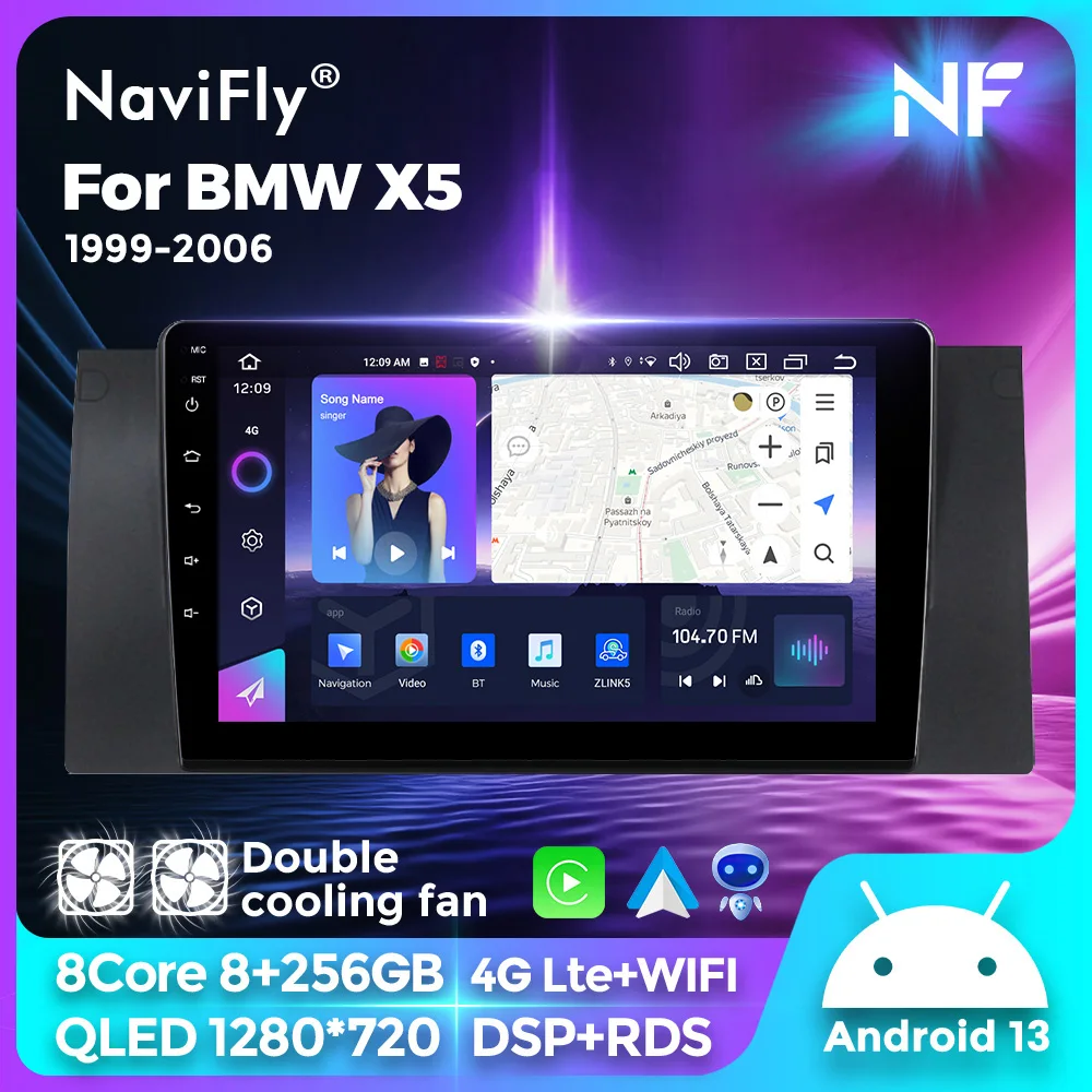 

2din Android Auto Radio For BMW 5 E39 1995-2006 E53 X5 M5 Wireless Carplay Car Multimedia Player GPS Autoradio DSP BT Head Unit