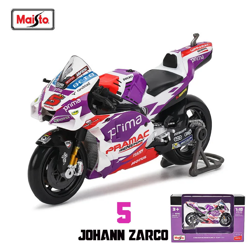 

Maisto 1:18 2022 Ducati Pramac Racing #5 Zarco #89 Martin Licensed Simulation Alloy Motorcycle Model Colle