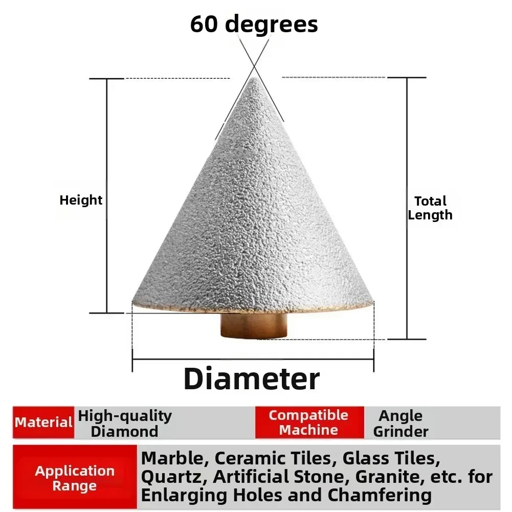 Diamond Chamfering Drill Bit 60-degree Chamfer Angle Corn Drill Bit For Tiles Stone Granite Marble Hole Beveling Grinding Tools