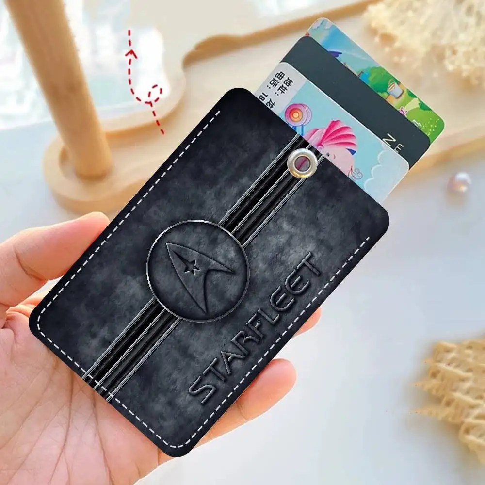 S-Star T-Trek 1Pc Access Card Case Leather Card Holder Keychain Key Ring Door Access Tags ID Card Case Keychain