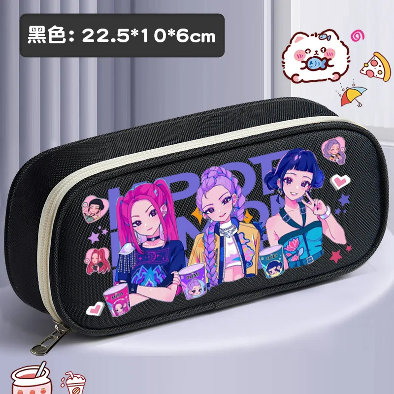 New K-Pop Demon Hunters Pencil Case Cute Large-Capacity Three-Layer Stationery Case Middle School Girl Gift