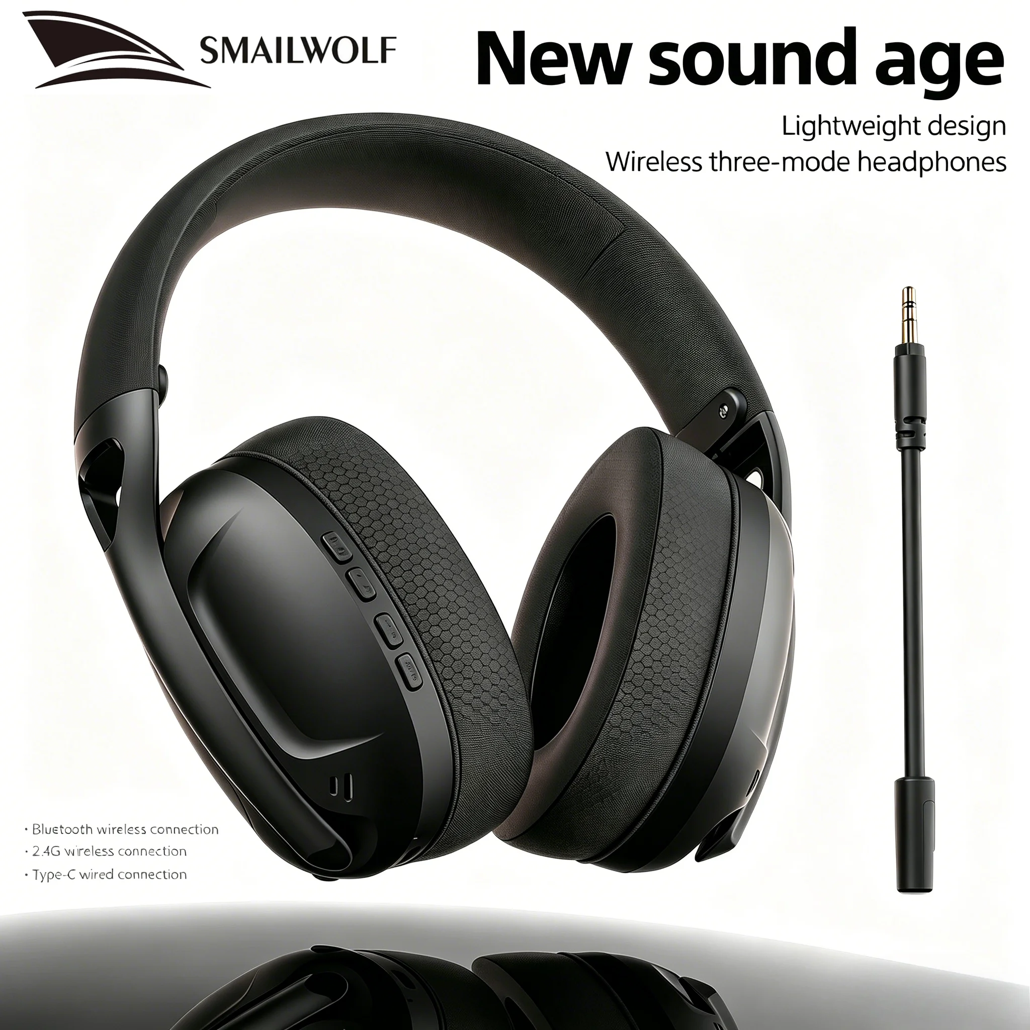 SMAILWOLF L80 Tri-Mode Wireless Gaming Headset Bluetooth 2.4G Lightweight Headphones With Microphone For PC Laptop Sports