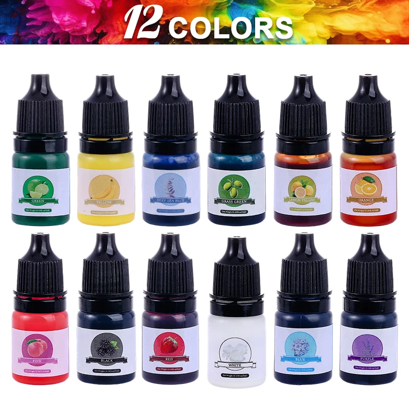 Epoxyhars Kleurpigment 24 Levendige Kleuren Vloeibaar Epoxypigment Sterk Geconcentreerde Doorschijnende Hars Kleurstof voor Kunst DIY Sieraden