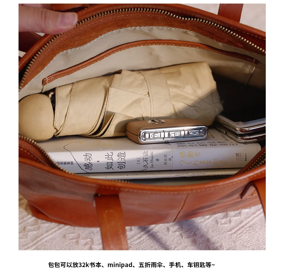 PNDME schlichte, modische Damen-Handtasche aus echtem Leder, Wochenend-Einkaufstasche, handgefertigt, aus Rindsleder der ersten Schicht, große Kapazität. – Detail 22
