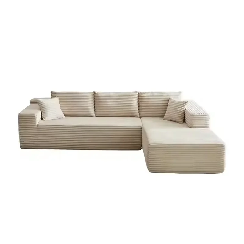 Corduroy fabric recliner compressed sponge sofa