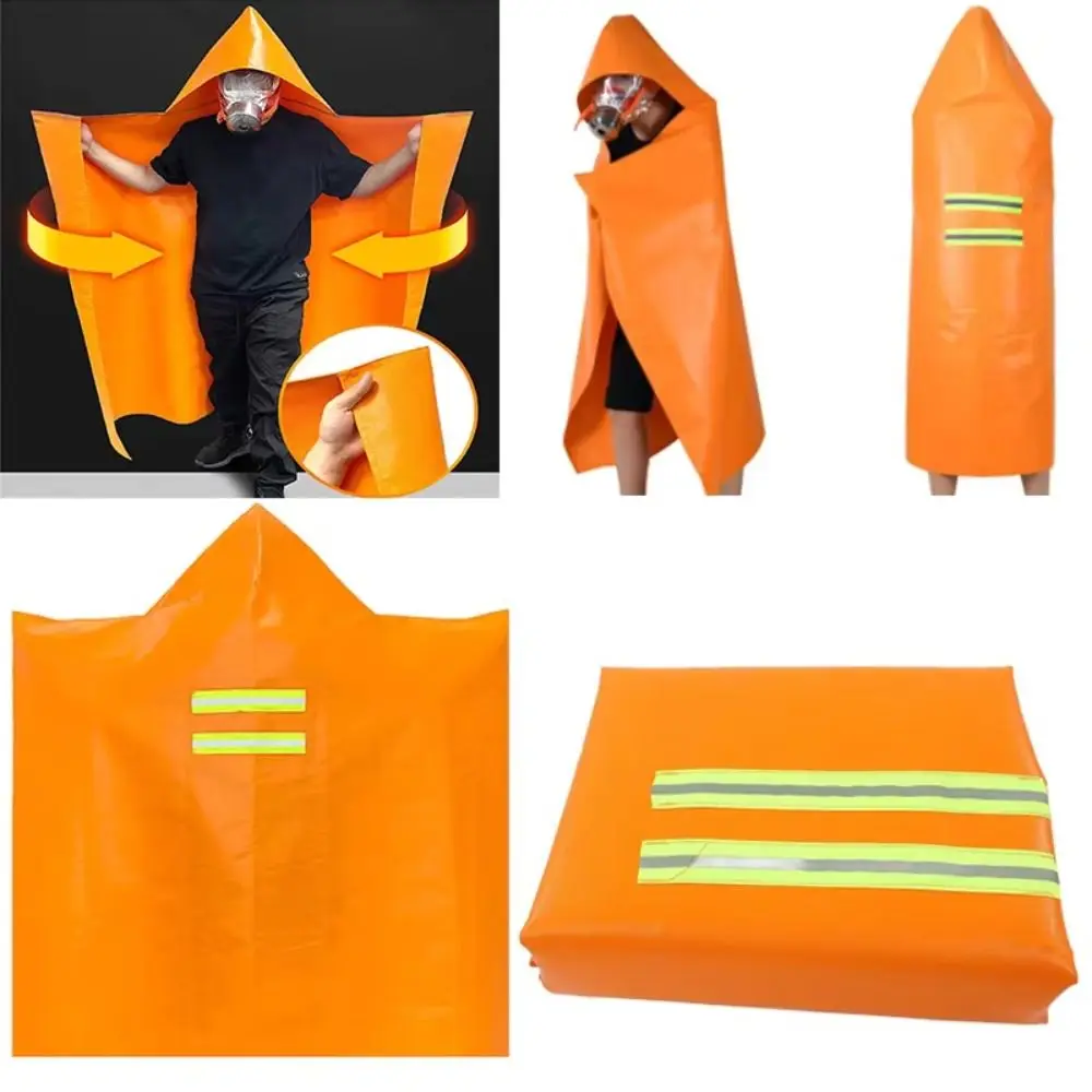 Adult Size Fire Escape Cape Full Body Protection Double-layer Home Fire Cape Lightweight Heat Resistant Escape Cape Children