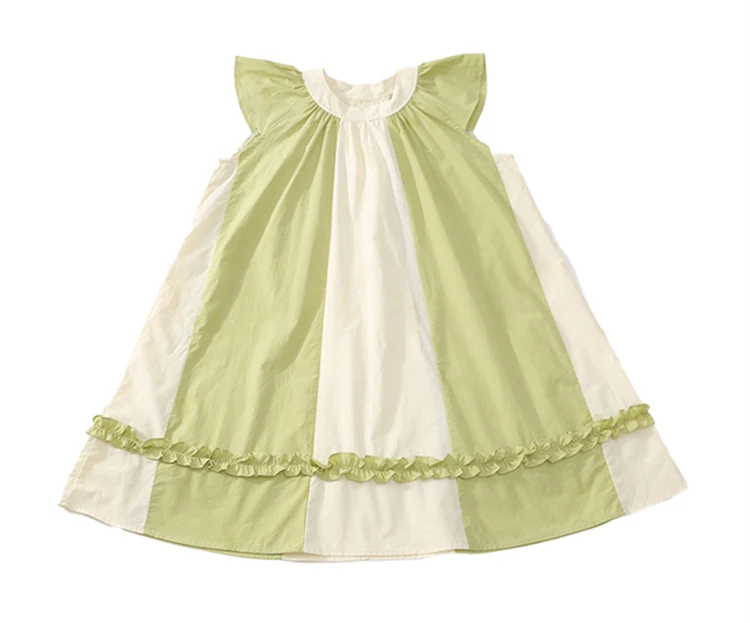 Neues Sommerkleid in hoher Qualität für Kinder, ärmelloses Patchwork-Baumwollkleid für junge Mädchen im Alter von 5 6 7 8 9 10 11 12 13 14 Jahren. – Detail 17