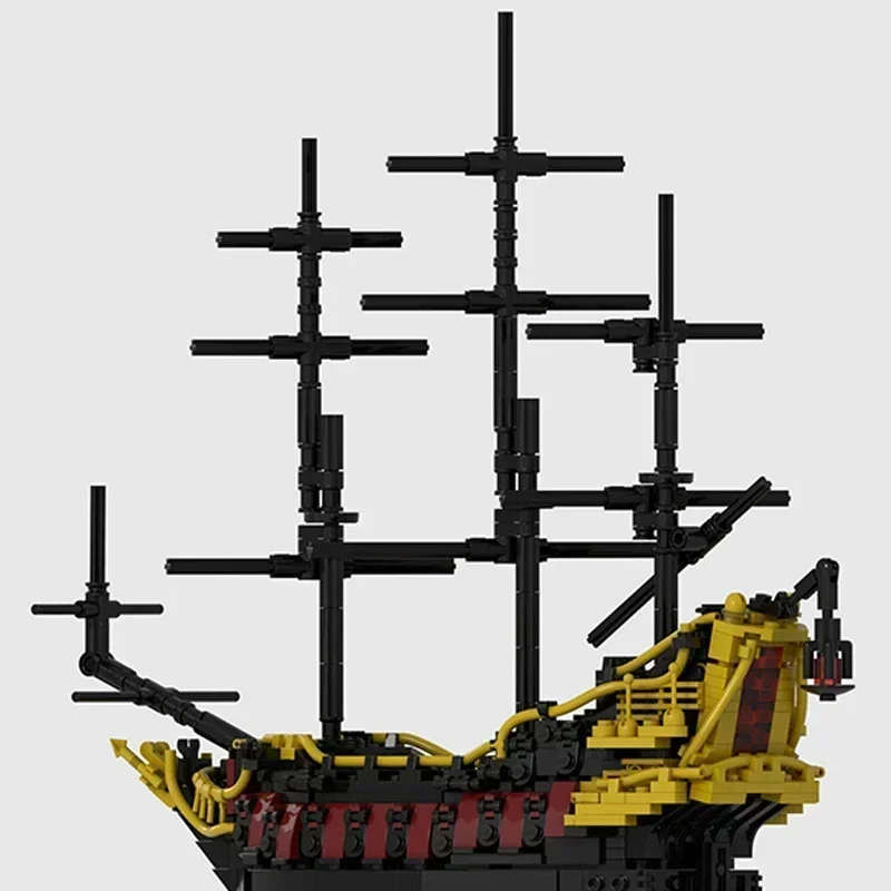 Modelo de navio pirata moc, tijolos de construção, tecnologia de acorazado queen, blocos modulares, presentes, brinquedos de natal, conjuntos diy de montagem