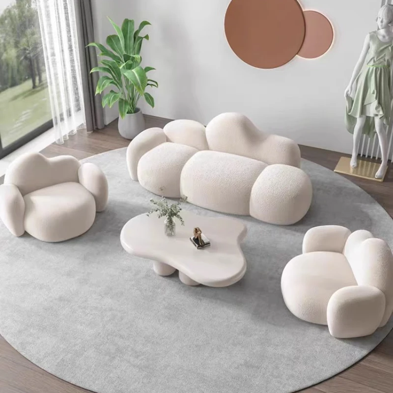 

White Cream Living Room Sofas Design Cloud Individual Loveseat Living Room Sofas Comfortable Nordic Divano Trendy Furniture