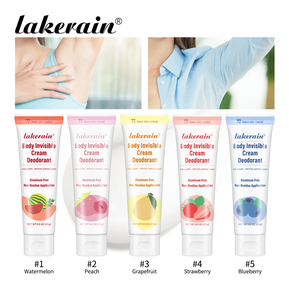 Fruit Scent Invisible Deodorant Cream 72H Odor Control Underarm Sweat Care Fresh Fruity Fragrance Body Antiperspirant Cream For Women Daily Use