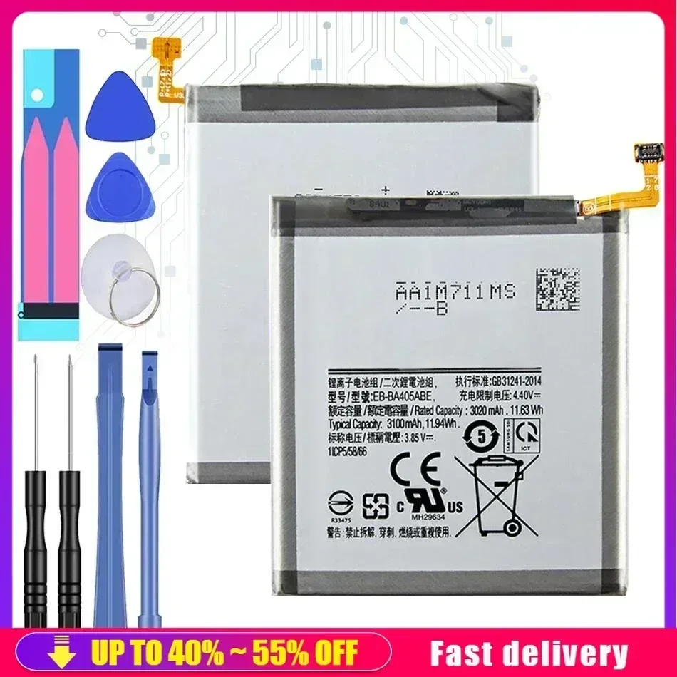 

Аккумулятор EB-BA405ABU/EB-BA405ABE 3100 мАч для мобильного телефона SAMSUNG Galaxy A40 2019 SM-A405FM/DS A405FN/DS GH82-19582A
