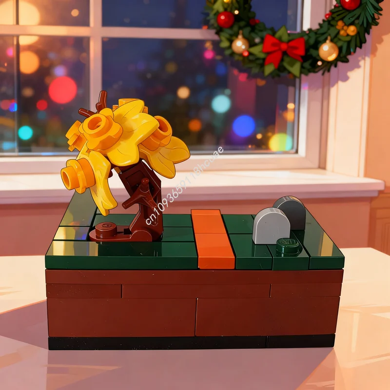 109개 MOC 유령의 가을 집 마이크로 장면 계절별 할로윈 모델 블록 건축 크리스마스 선물 장난감 블록