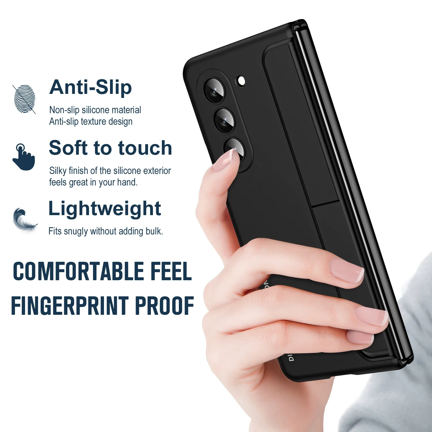 Case For Samsung Galaxy Z Fold 5 4 5G With Front Screen Protector Glass Detachable Pen Slot Holder Bracket Plastic Cover