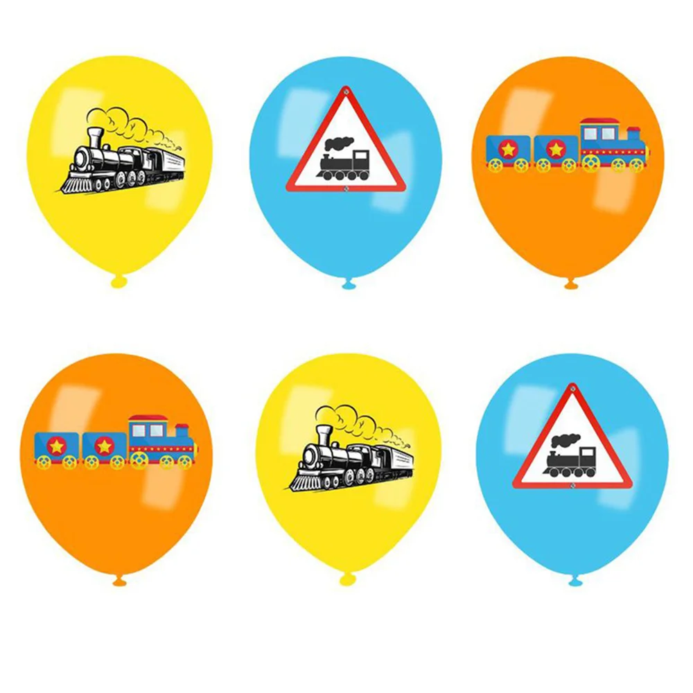 15pcs Train Birthday Decorations Balloons Train Themed Party Supplies Baby Shower Decor 12Inch Latex Train Ballon